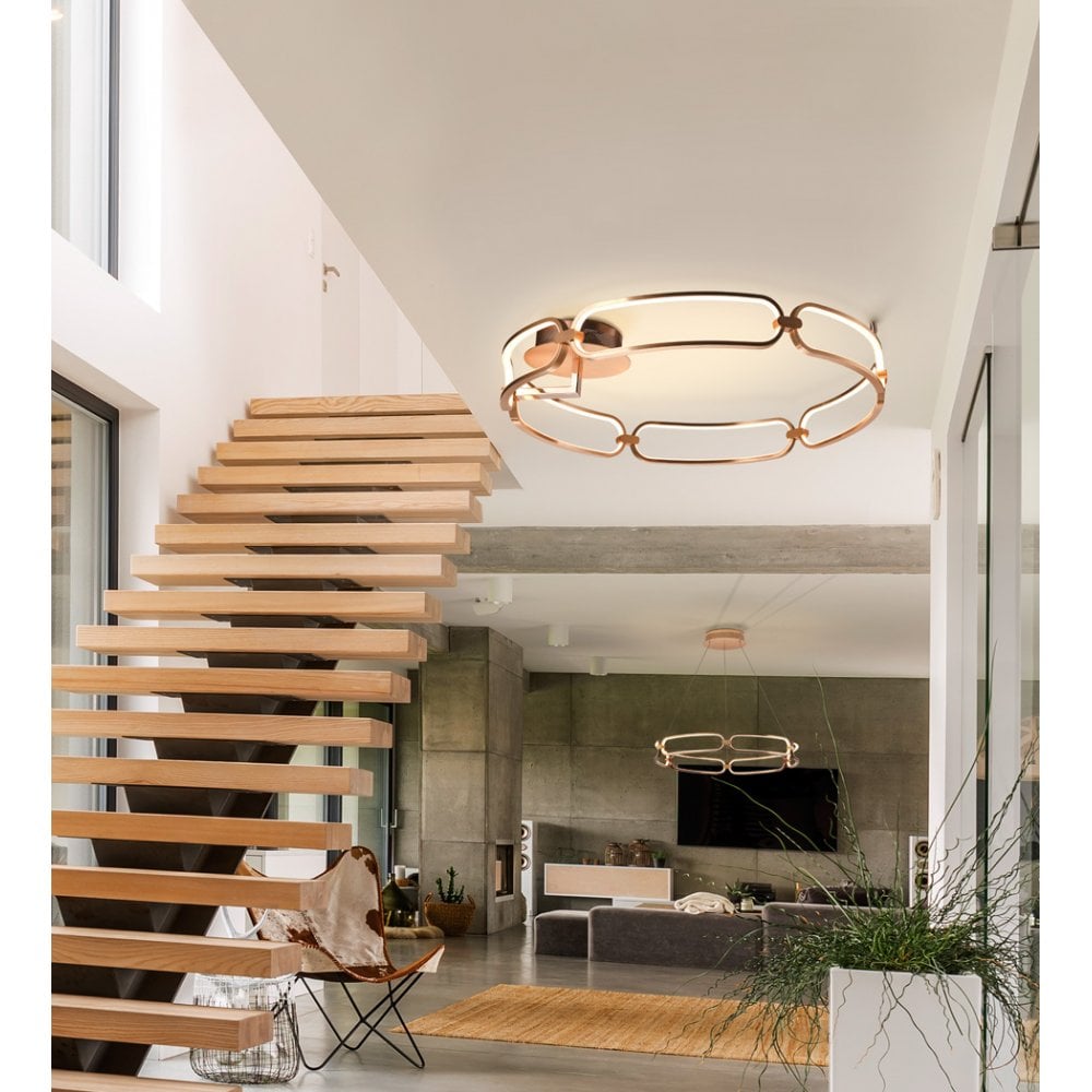 Colette LED Ceiling Light Ø80 in Rose Gold Finish