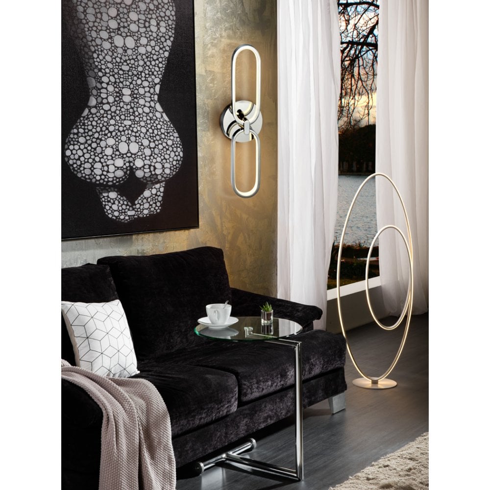Colette Chrome Dual-Oval LED Wall Lamp