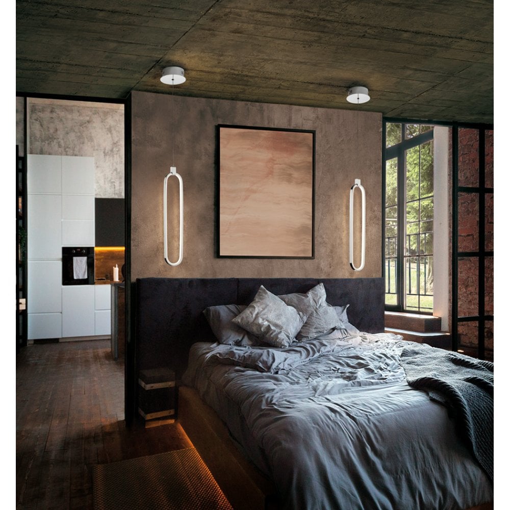 Colette Chrome LED Pendant Lamp with Adjustable Drop