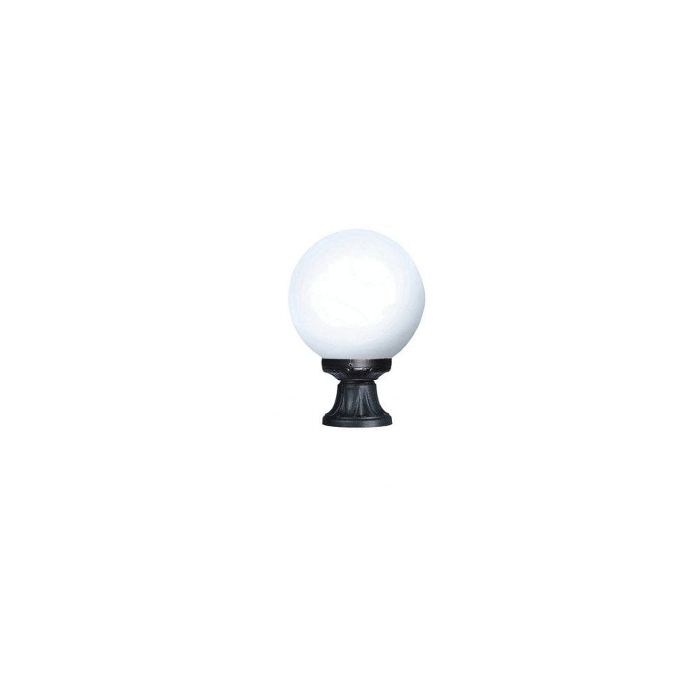 Mikrolot 250mm Opal Globe Pedestal Light, Classic Black Finish, E27 Holder