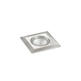 Square Brushed Metal LED Ground Light, 1W Blue, Cool White (4K)