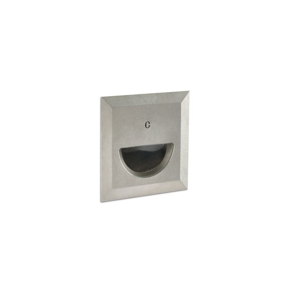Square Brushed Metal Step Light - Cool White, IP67, 2.6W