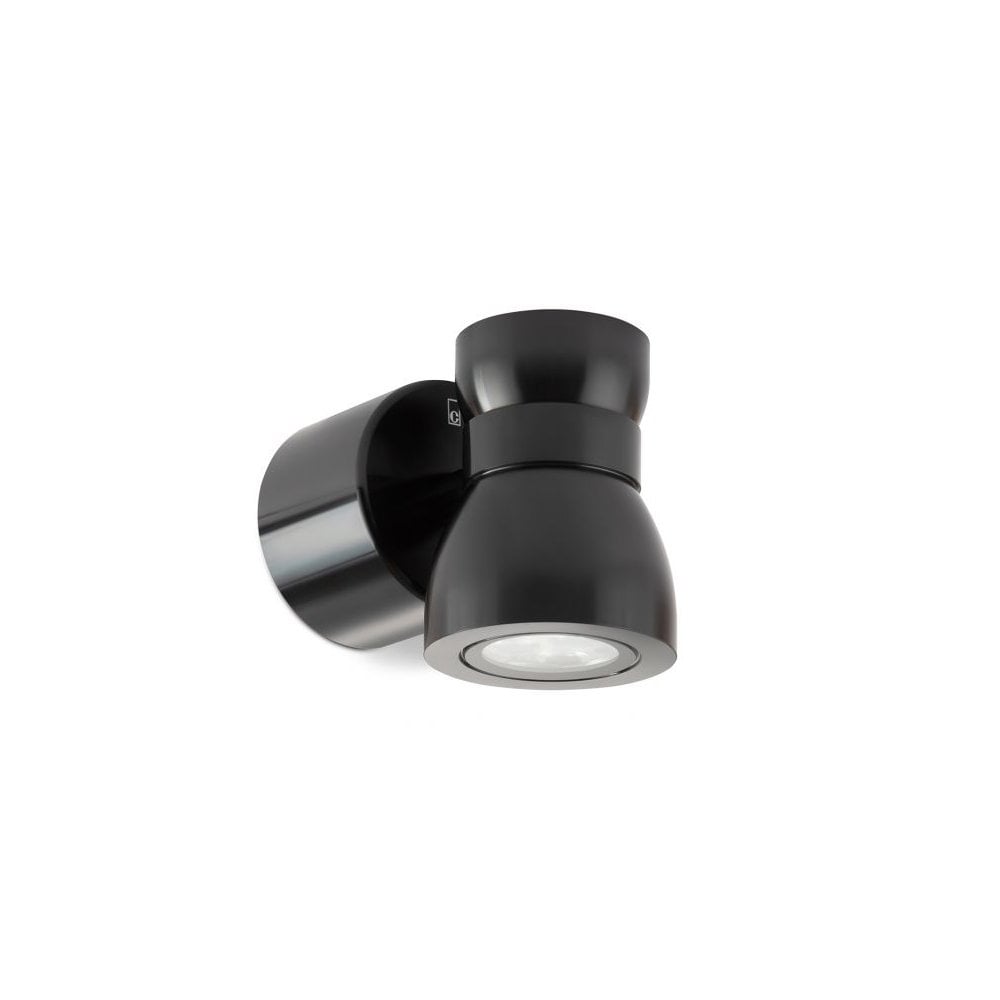 Sleek Black LED Wall Light with Cool White Glow (4K)