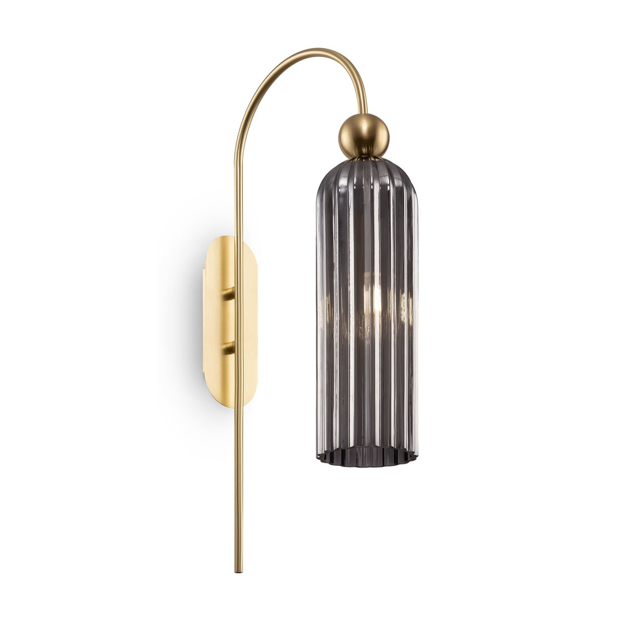 Sleek Grey Glass Sconce Lamp