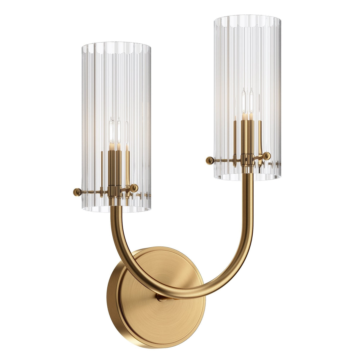 Timeless Elegance Brass & Glass Wall Sconce