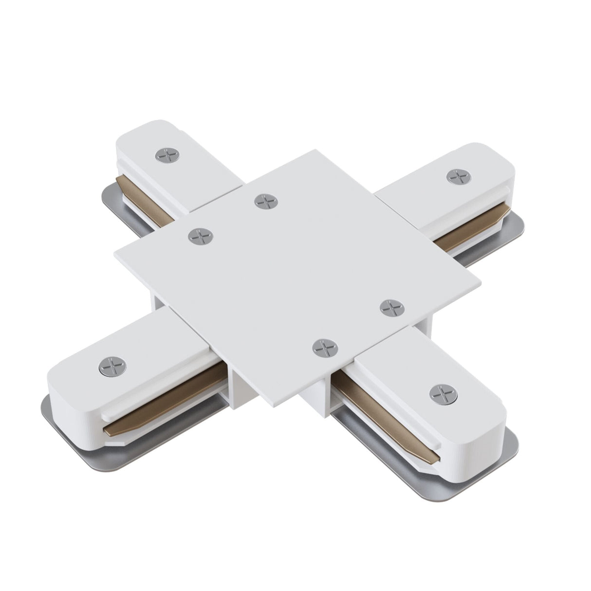 X-Shape White Connector for Single Phase Track Lighting System