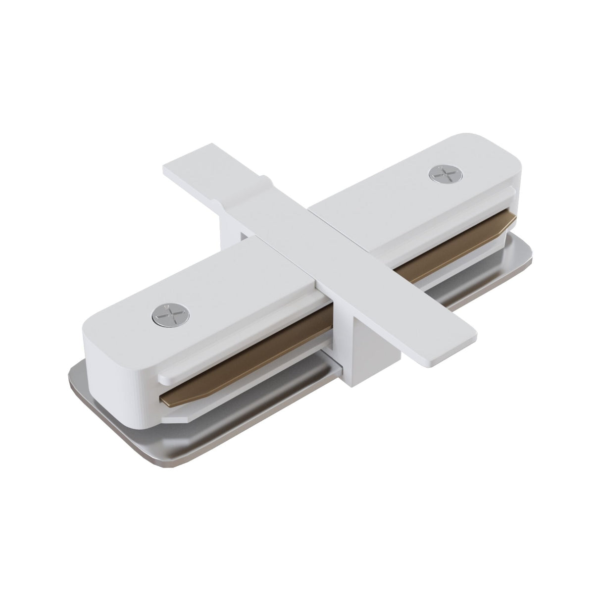 White Track Lighting Straight Connector - Single Phase System