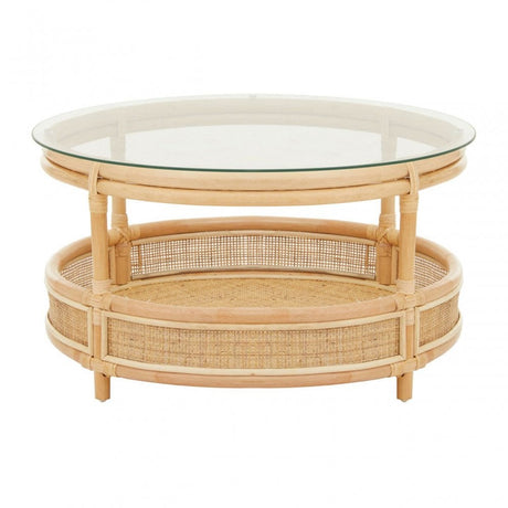 Mataram Coffee Table With Glass Top