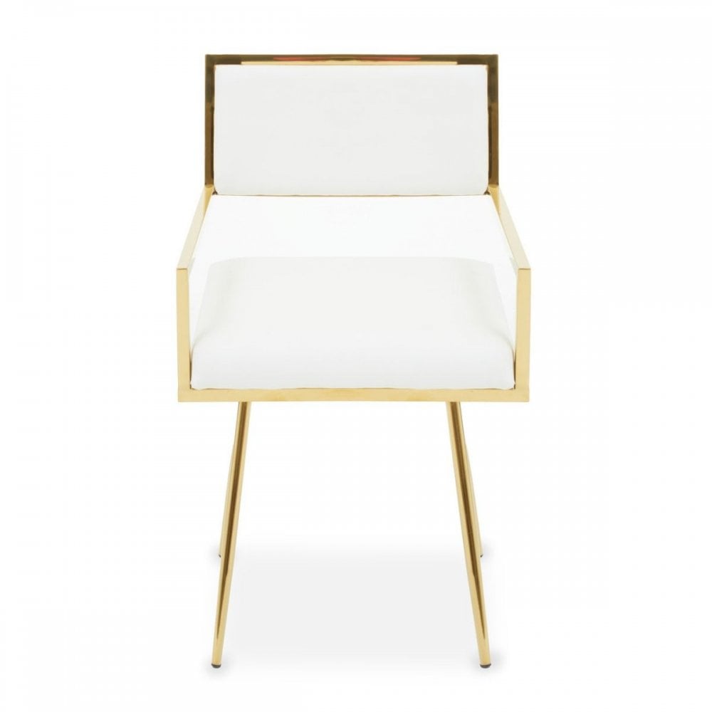 Azalea Ivory Leather Effect Dining Chair