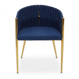 Gilden Blue Dining Chair With Woven Back