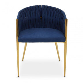 Gilden Blue Dining Chair With Woven Back