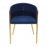 Gilden Blue Dining Chair With Woven Back