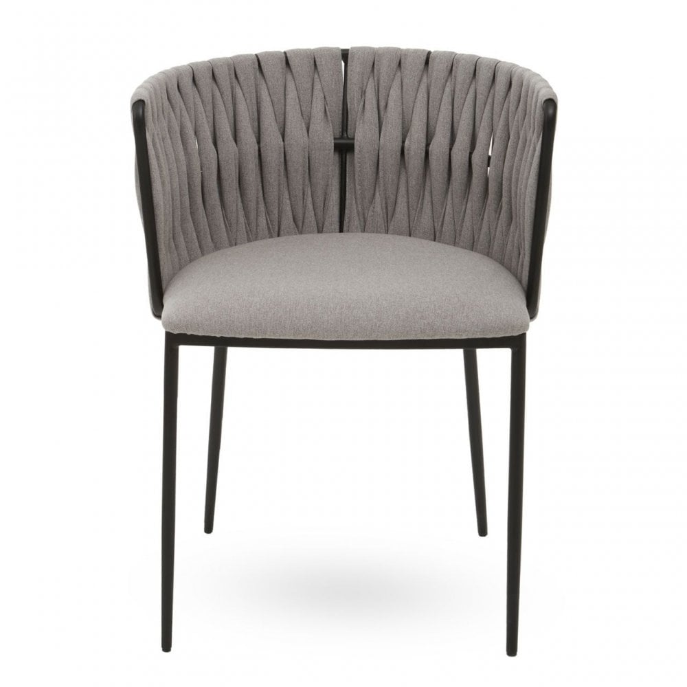 Gilden Grey Dining Chair With Woven Back