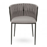 Gilden Grey Dining Chair With Woven Back