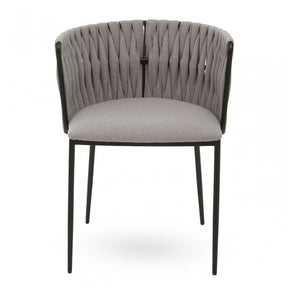 Gilden Grey Dining Chair With Woven Back