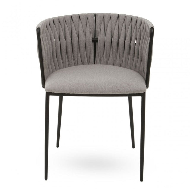 Gilden Grey Dining Chair With Woven Back