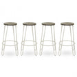 District White Finish Metal Frame Bar Stool