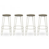 District White Finish Metal Frame Bar Stool