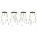 District White Finish Metal Frame Bar Stool