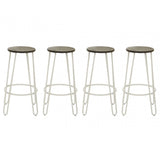 District White Finish Metal Frame Bar Stool
