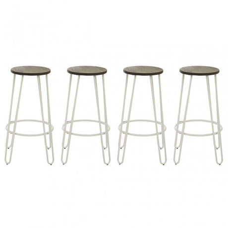 District White Finish Metal Frame Bar Stool
