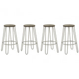 District Grey Finish Metal Frame Bar Stool