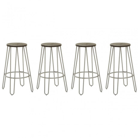 District Grey Finish Metal Frame Bar Stool