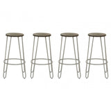 District Grey Finish Metal Frame Bar Stool