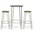 District 3Pc Silver Frame Bar Table Stool Set
