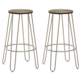 District 3Pc Silver Frame Bar Table Stool Set