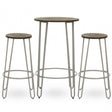 District 3Pc Elm Wood Bar Table And Stool Set