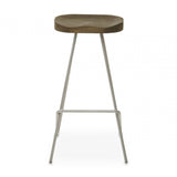 District Silver Metal Frame Bar Stool