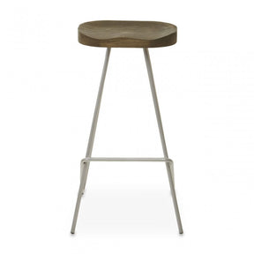 District Silver Metal Frame Bar Stool
