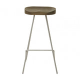District Silver Metal Frame Bar Stool