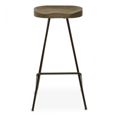 District Elm Wood Bar Stool