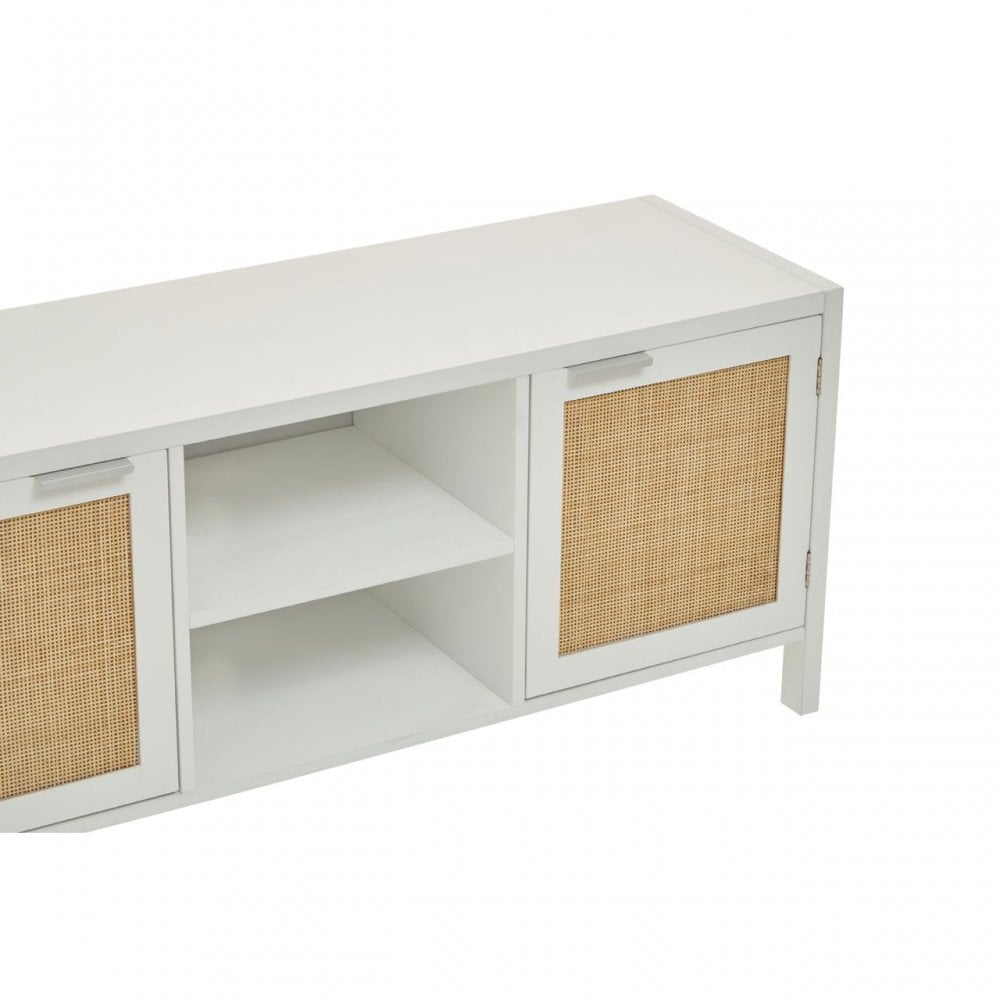 Sherman Black Rattan Media Unit