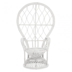 Java White Rattan Curved Chair