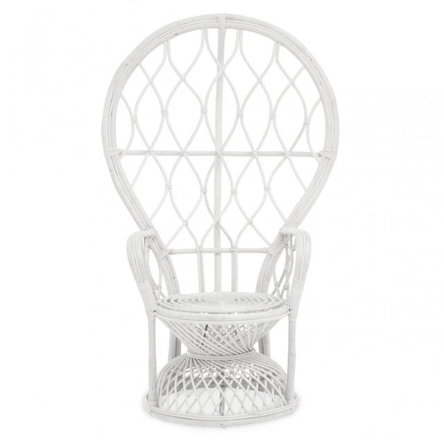 Java White Rattan Curved Chair