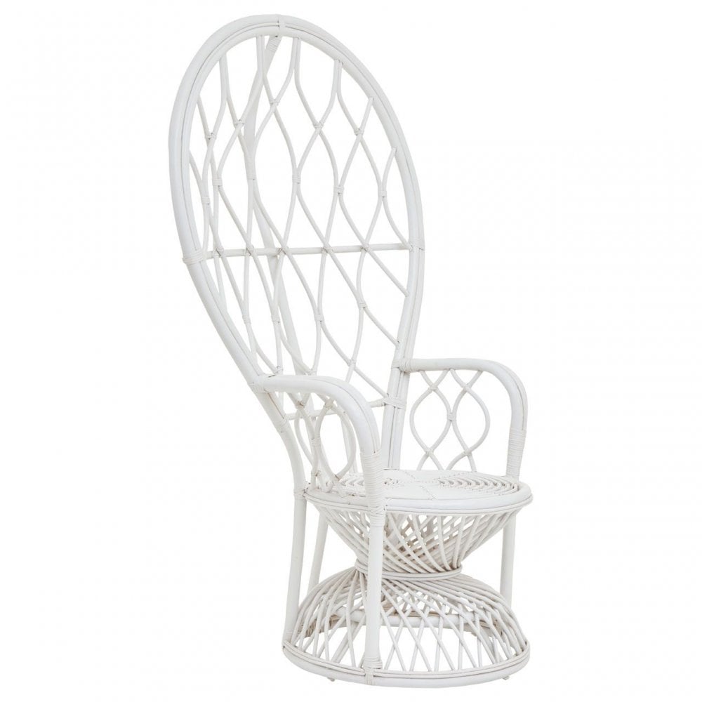 Java White Rattan Curved Chair