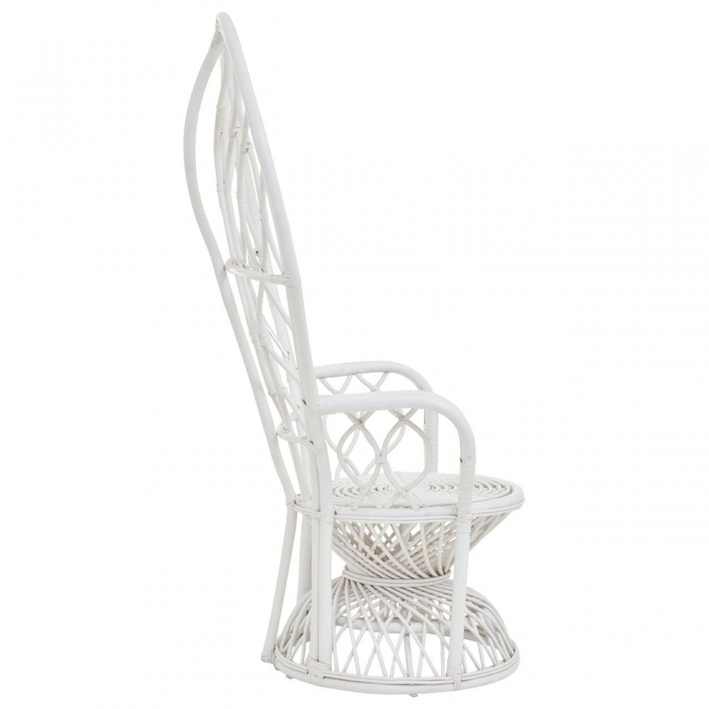 Java White Rattan Curved Chair
