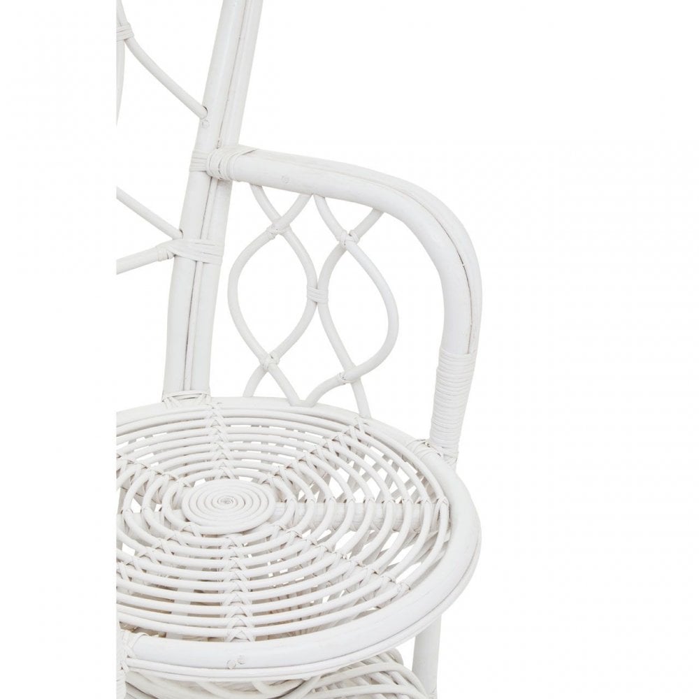 Java White Rattan Curved Chair