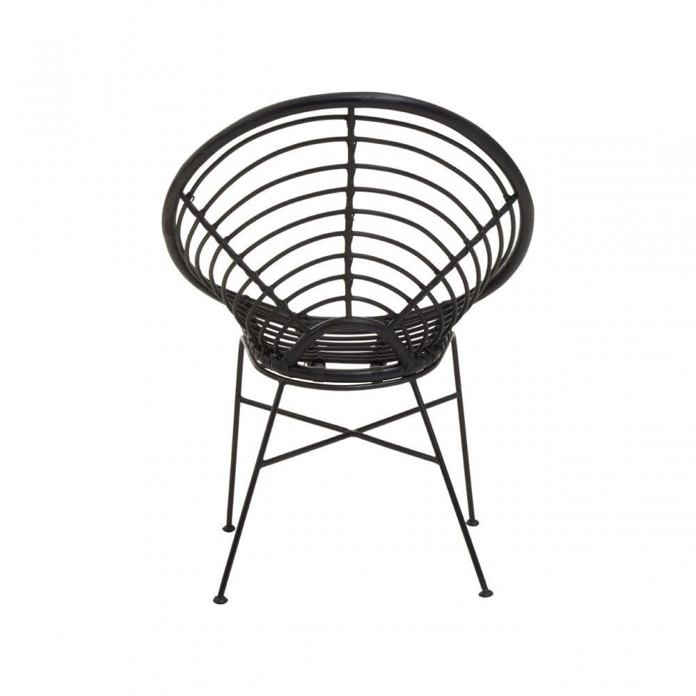 Java Black Rattan Round Chair