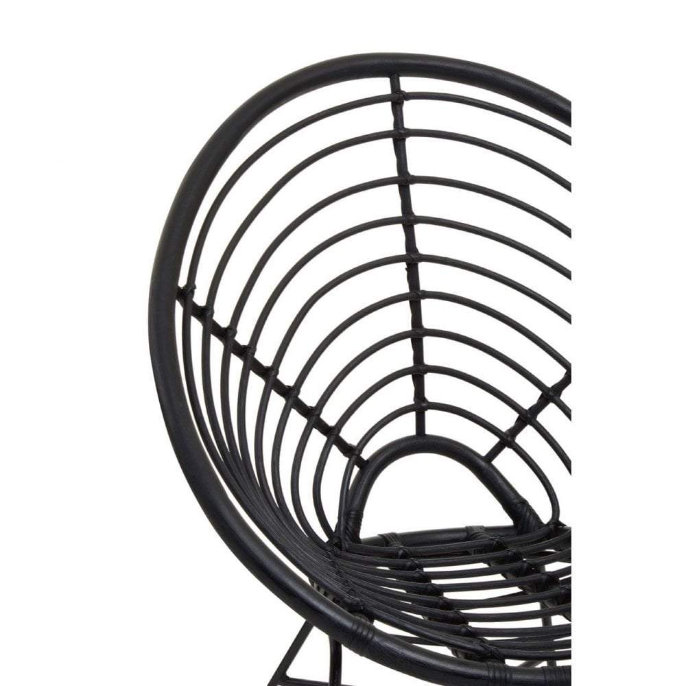 Java Black Rattan Round Chair
