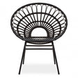 Java Black Rattan Flared Back Chair