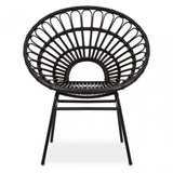 Java Black Rattan Flared Back Chair