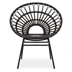 Java Black Rattan Flared Back Chair