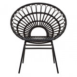 Java Black Rattan Flared Back Chair