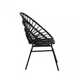Java Black Rattan Flared Back Chair