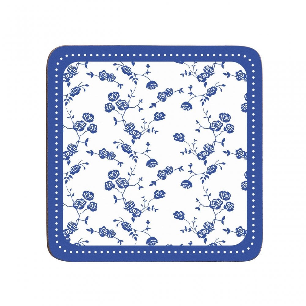Blue Rose Coasters - Set Of 4
