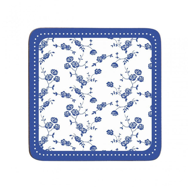 Blue Rose Coasters - Set Of 4